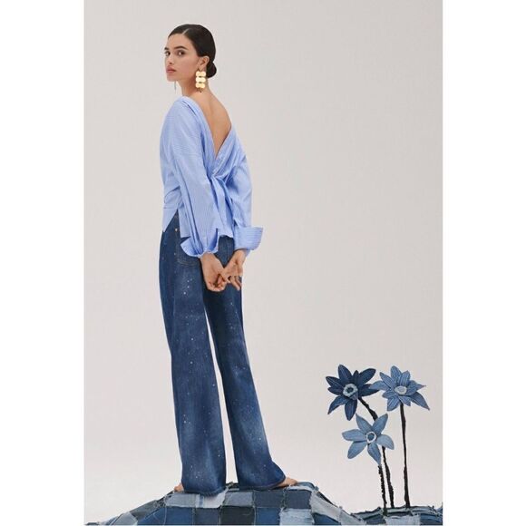 NEW Anthropologie Pilcro Annie Wide-Leg Ultra High-Rise High Waist Trouser Jean - Picture 5 of 6